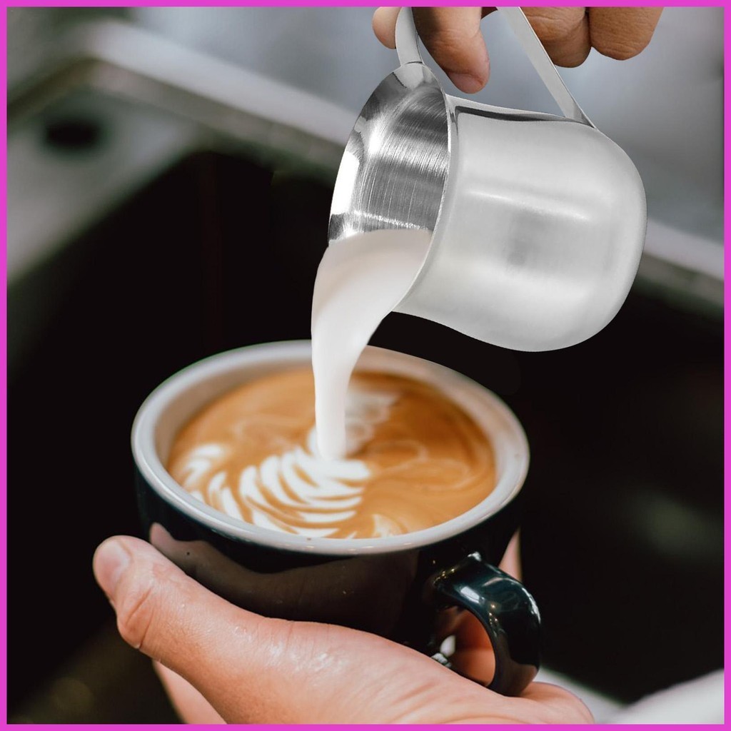 Mini Creamer Pitcher 90ml Stainless Steel Syrup Pitcher with Pour Spout Dishwasher Safe Multifunctional Household lyumy lyumy