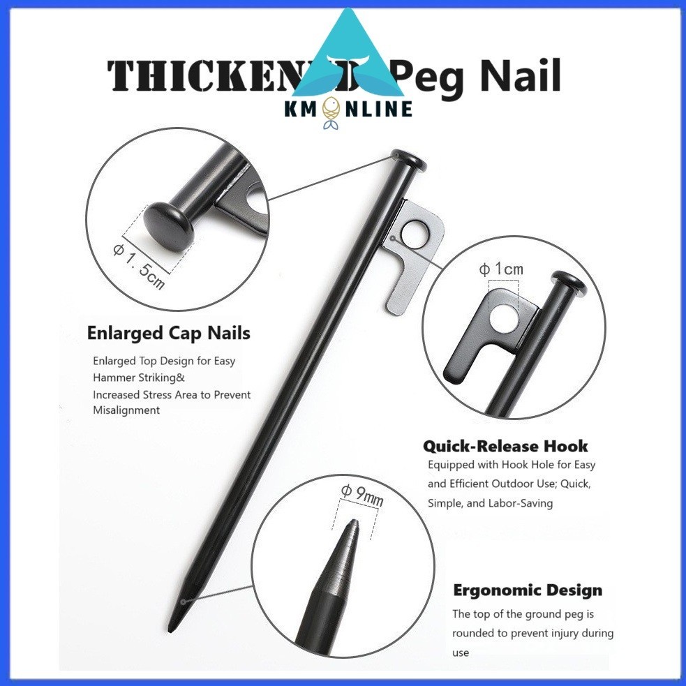 Ground peg nail tent camp windproof fixed nails canopy beach steel ground nail camping equipment nail paku