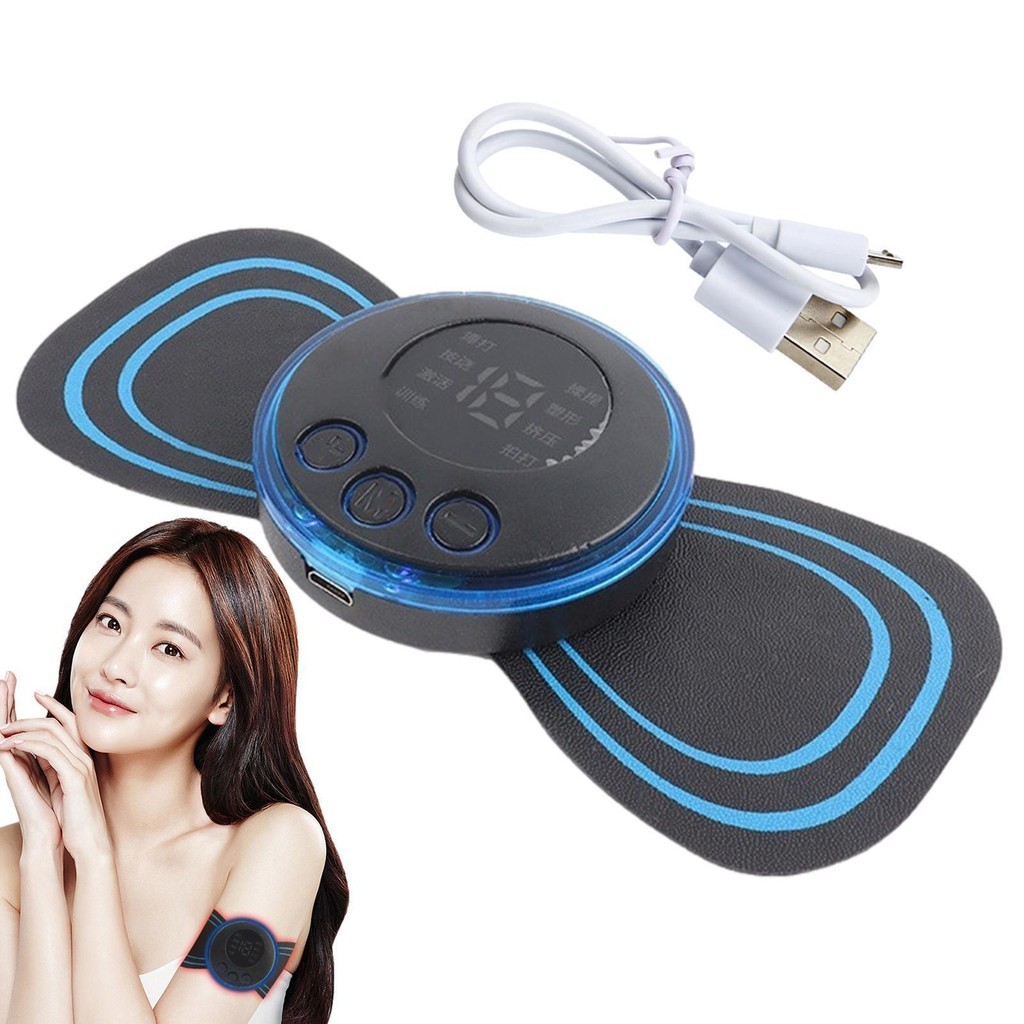 EMS Massage Stickers Neck Rechargeable Massager Patch Electric Smart Muscle Pulse Massager  nesarmy