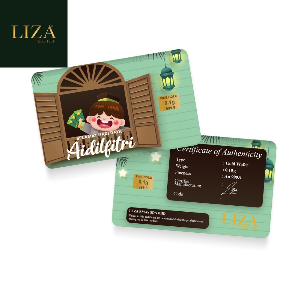 LIZA 0.10g 999.9 Gold Bar (Hari Raya 2025)
