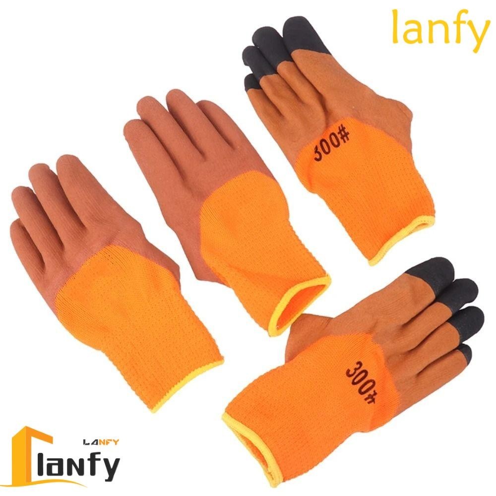 LANFY 1 Pair Work Gloves, PU Coating Professional Protective Glove, Safety Suppliers Yellow Warm Safety Pet Glove Work