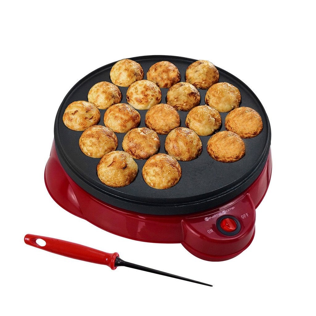 in stock Chef Cai Octopus Balls Machine Shrimp Eggs Mechanical and Electrical Hot Octopus Balls Machine Octopus Balls Pot Household Plug Electric Baking Tray