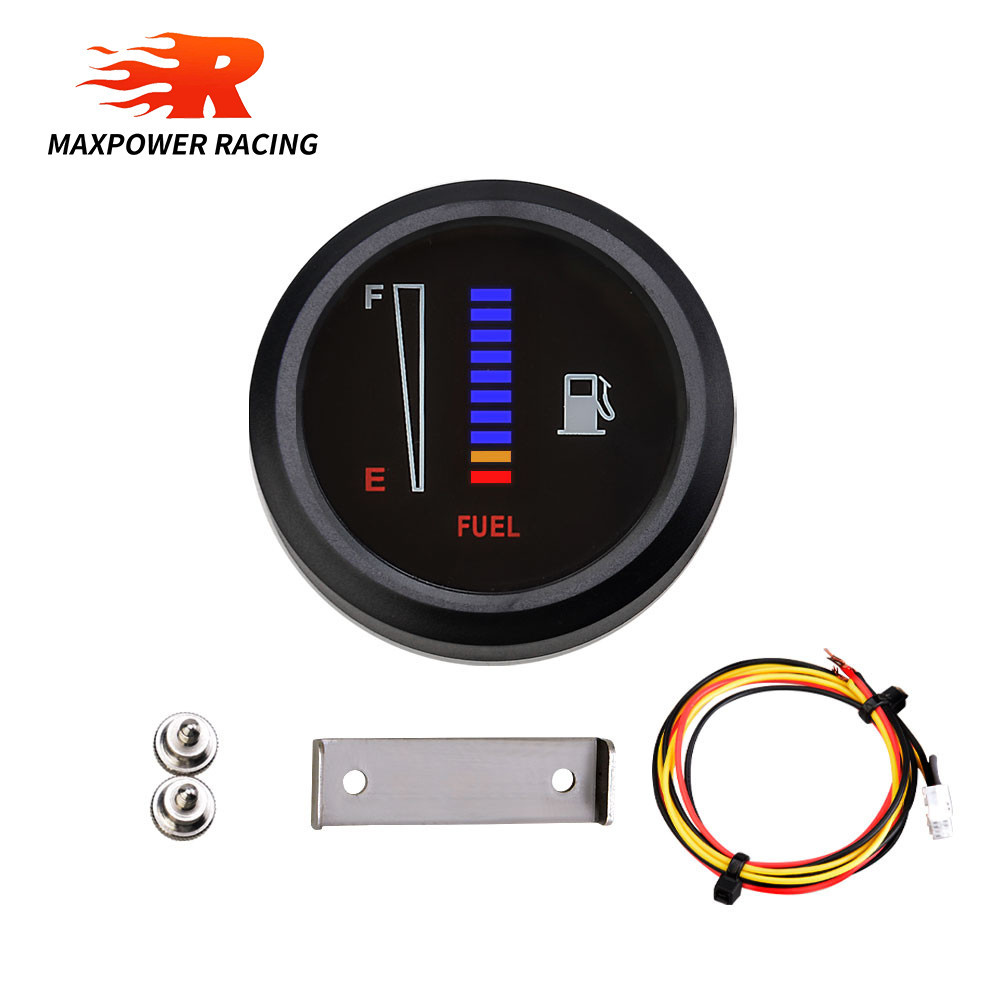Purpose Multi Universal 12V 2" 52mm Ultra Thin Car Motorcycle Fuel Level Meter Gauge Electronic 8 LED Light Display B... - Image 4