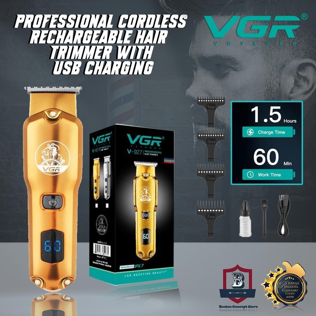 VGR V-927 Cordless Hair Clipper Trimmer Electric Beard Trimmer Shaver Hair Cutting Grooming Kit Gifts for Men V927