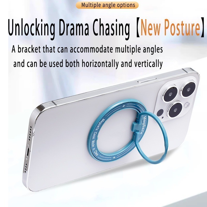 Ultra Thin Magnetic Ring Buckle invisible Phone Holder Horizontal And Vertical Dual-purpose Lazy Desktop Drama Tracking phone Case Ring Bracket Applicable To All Mobile Phones