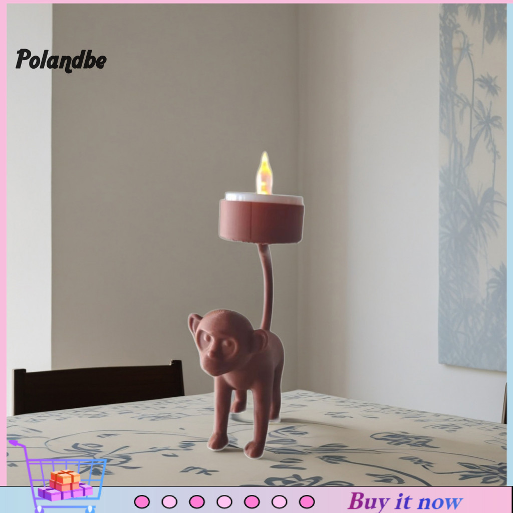 pe Sturdy Monkey Candle Holder Monkey Candle Holder Home Decor Handcrafted Monkey Candle Holder with Intricate Details Perfect Home Decor Accent for Southeast Asian Buyers