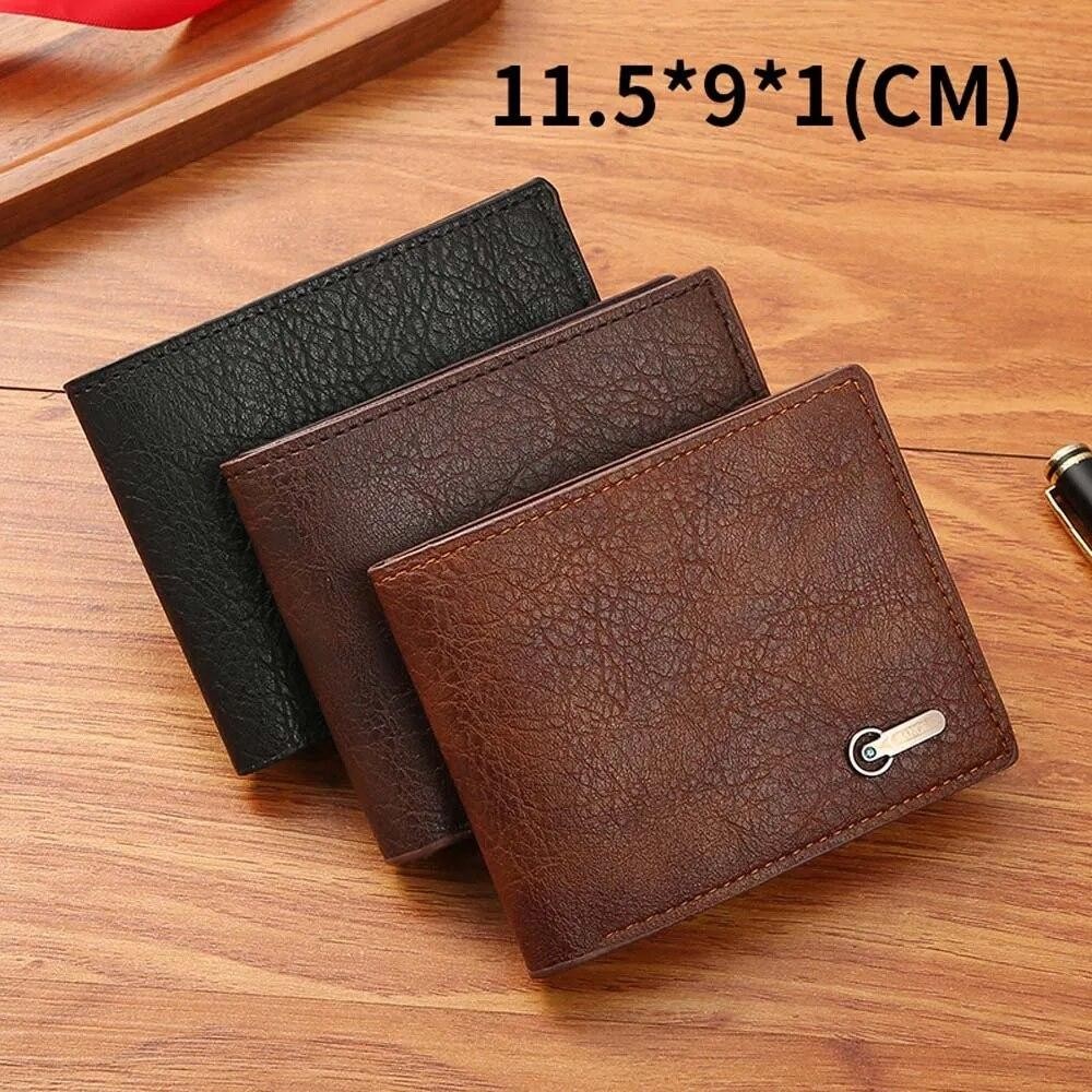 NCW-117 Men's Casual Business Short Wallet Leather Wallet Dompet