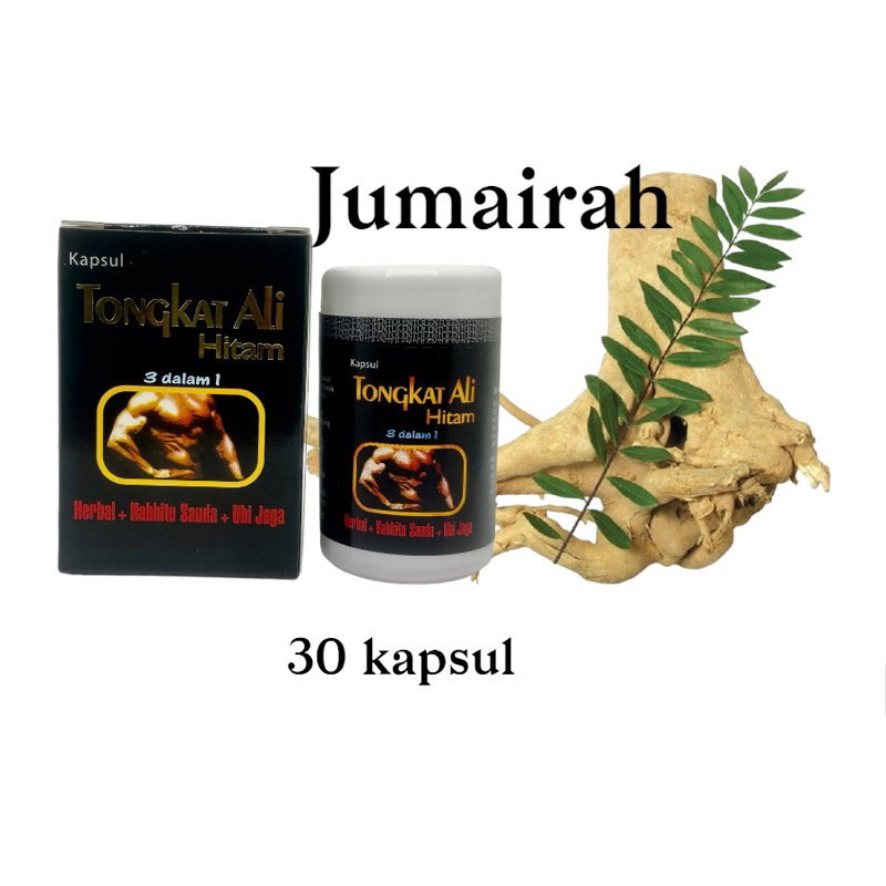 Kapsul TONGKAT ALI Hitam 3 dalam 1 | Herbal + Habbitu Sauda + Ubi Jaga [ 30 Kapsul ]