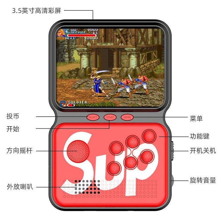 Sup Handheld Game Console Retro Mini Large Screen Joystick Arcade New Style 16-Bit PSP Handheld King of Fighters 97 Game Console