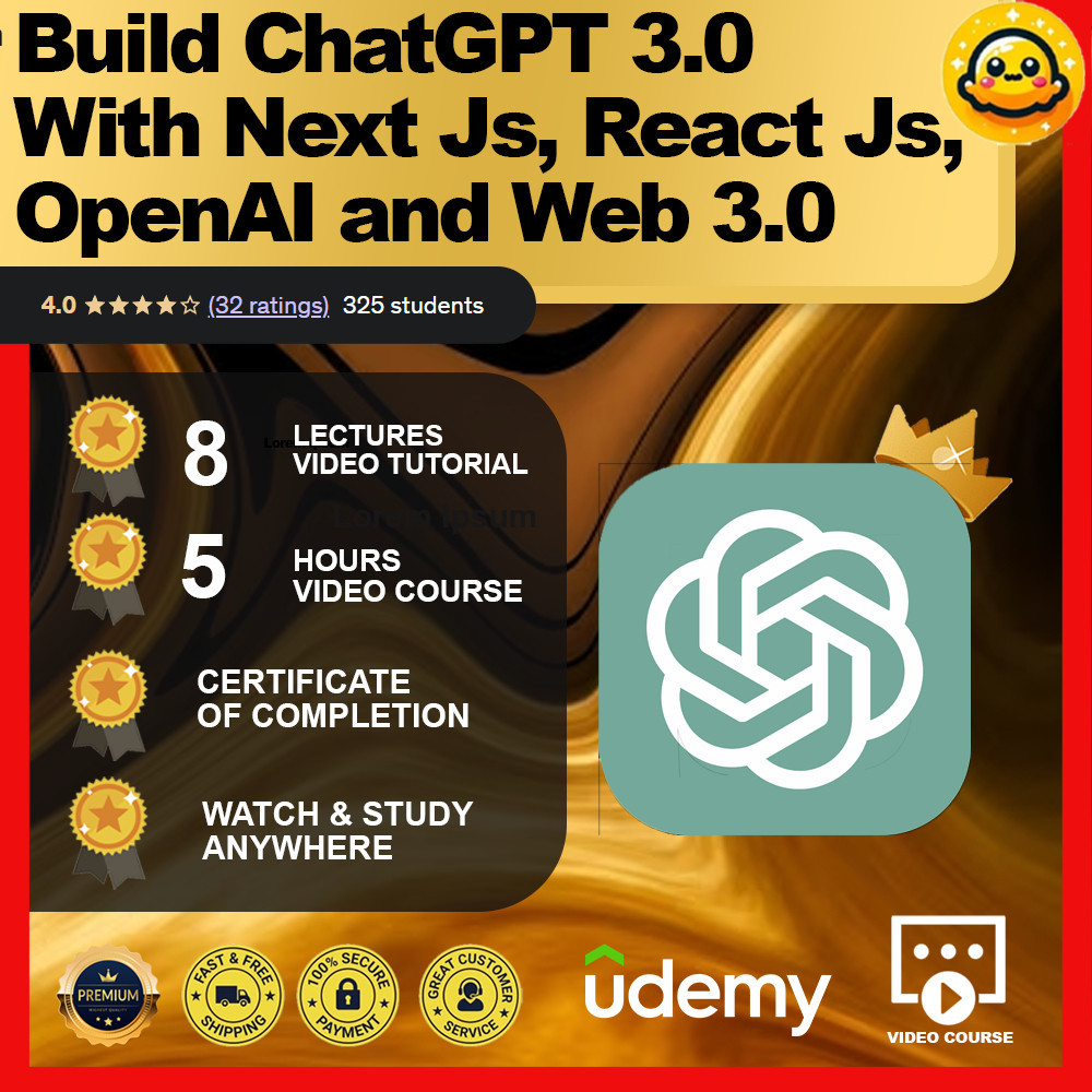 [Video Course] Build ChatGPT 3.0 With Next Js, React Js, OpenAI and Web3.0