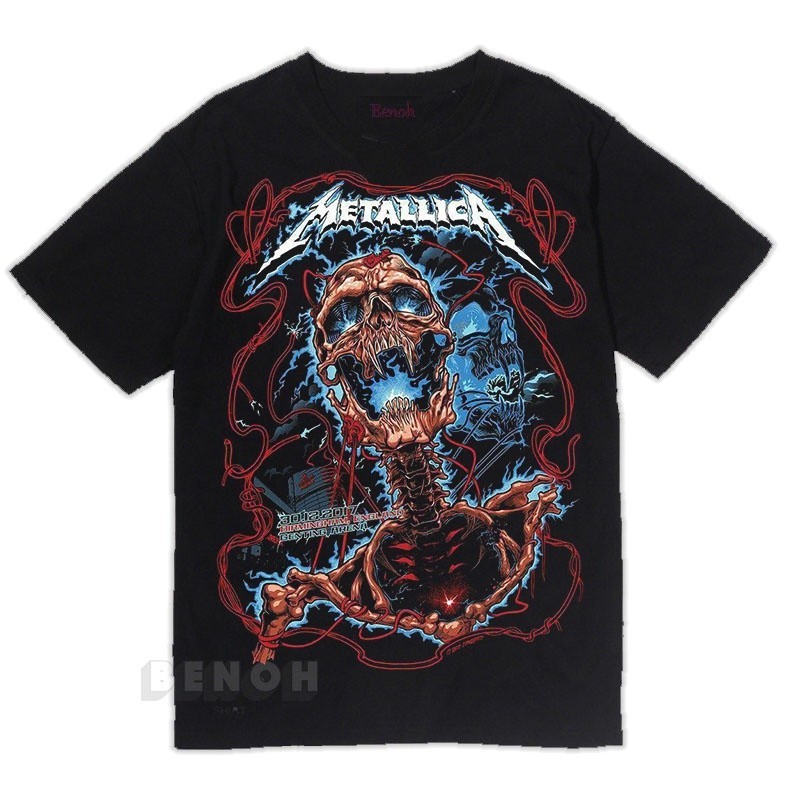 overun branded t shirt for menVintage Metallica shirt Earthman T-Shirt Washed Distressed VTG Metal Band