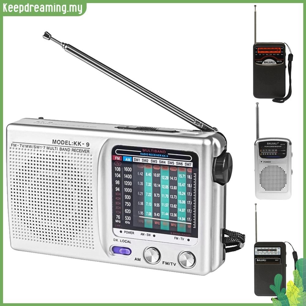 ✿ keepdreaming ✿  Mini SW/AM/FM Radio Receiver Telescopic Antenna Dual Band Radio AA Battery Powered Digital Radio Built-in Speaker for Outdoor