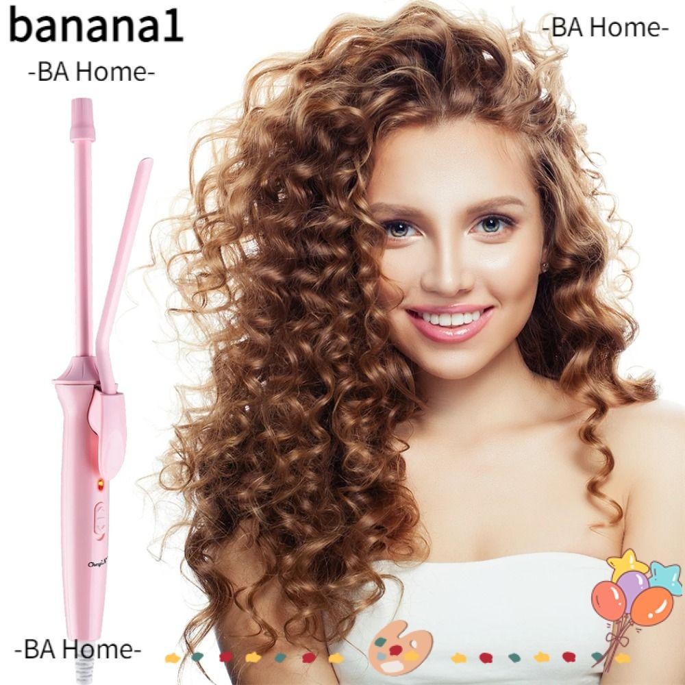 BA Mini Hair Curling Iron, Professional Electric 9mm Curler Wand, Superfine Curly Tongs Ceramic Salon Styling Tool