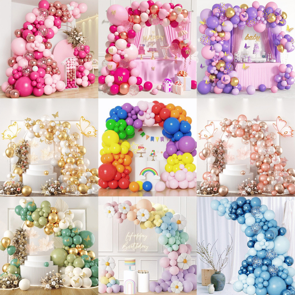 【Ready Stock/Balloon Set】Pink Beauty Balloons Princess Decoration Happy Birthday Party Decorations