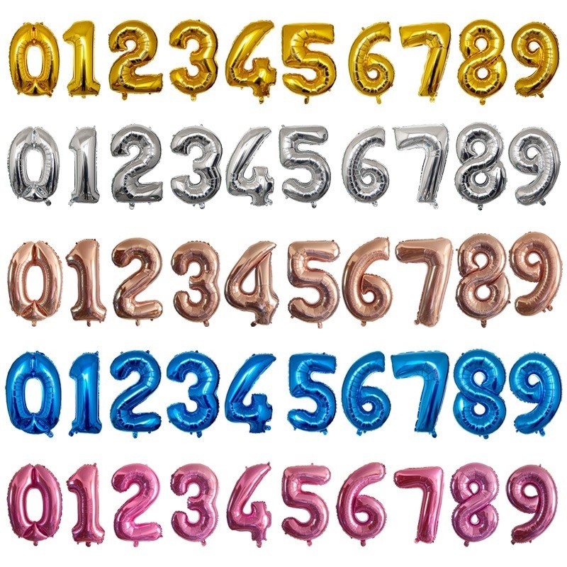 32inch Aluminum Film Balloon 0-9 Numbers for Birthday Party Party Holiday Decoration
