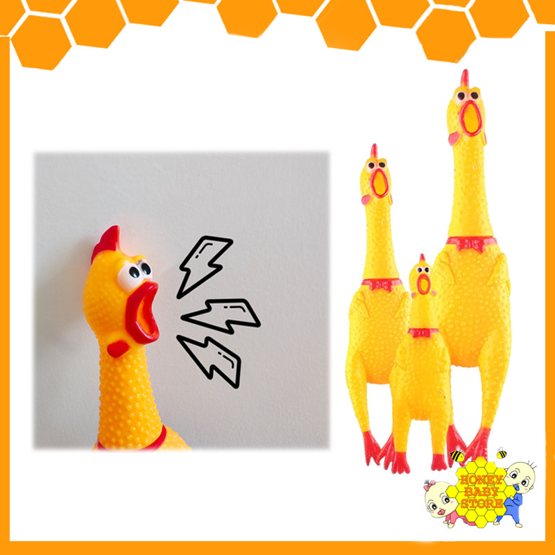 Screaming Chicken Toys Rooster Sound Toy Funny Rubber Easter Squeeze Chick Toys for Kids Party Sound Toys Supplies