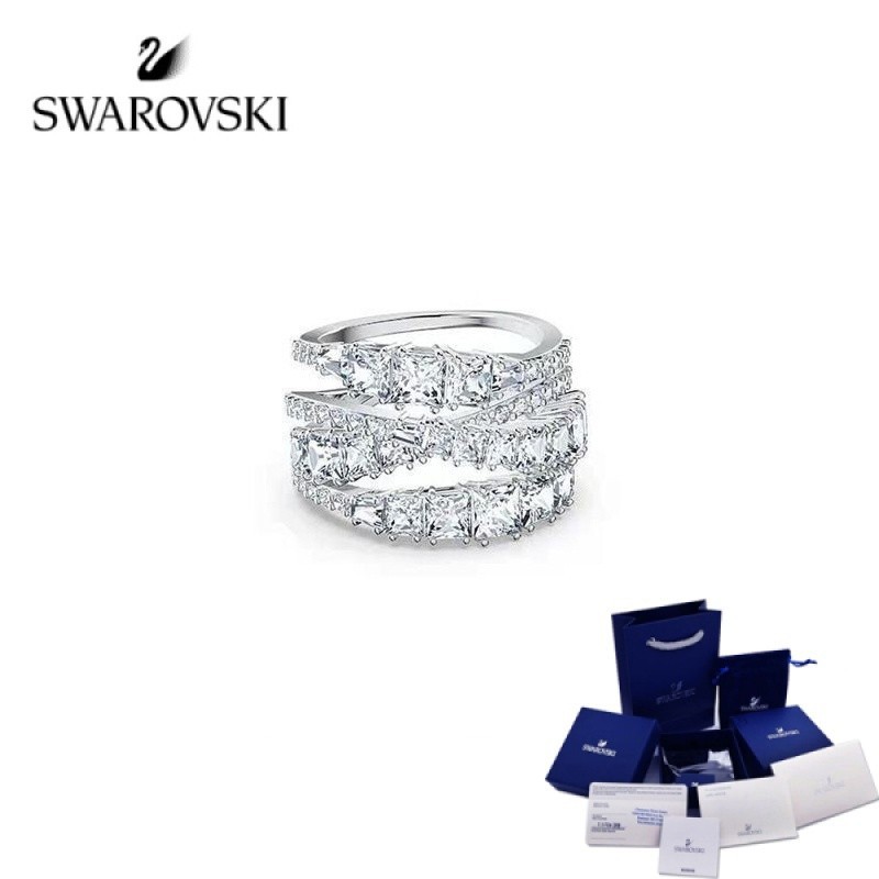 ✨Ready Stock✨Swarovski Attracts Unique Rotating Stacking Ring Female Elegant Temperament Holiday Love Gift