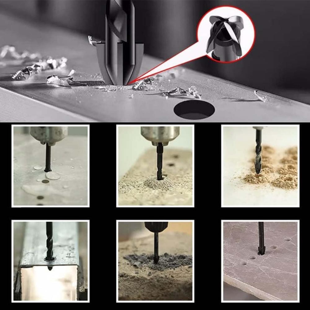 Tool Heavy Special Crooked Tip Eccentric Drill Bit Set Concrete Masonry Metal Glass Drills Hexagonal Shank Alloy Mult... - Image 5