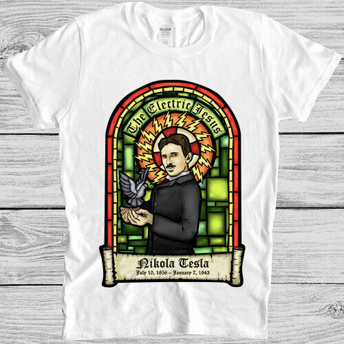 Nikola Tesla Jesus Inventor Electric Tarot Reading Meme Gift Tee T Shirt M1146