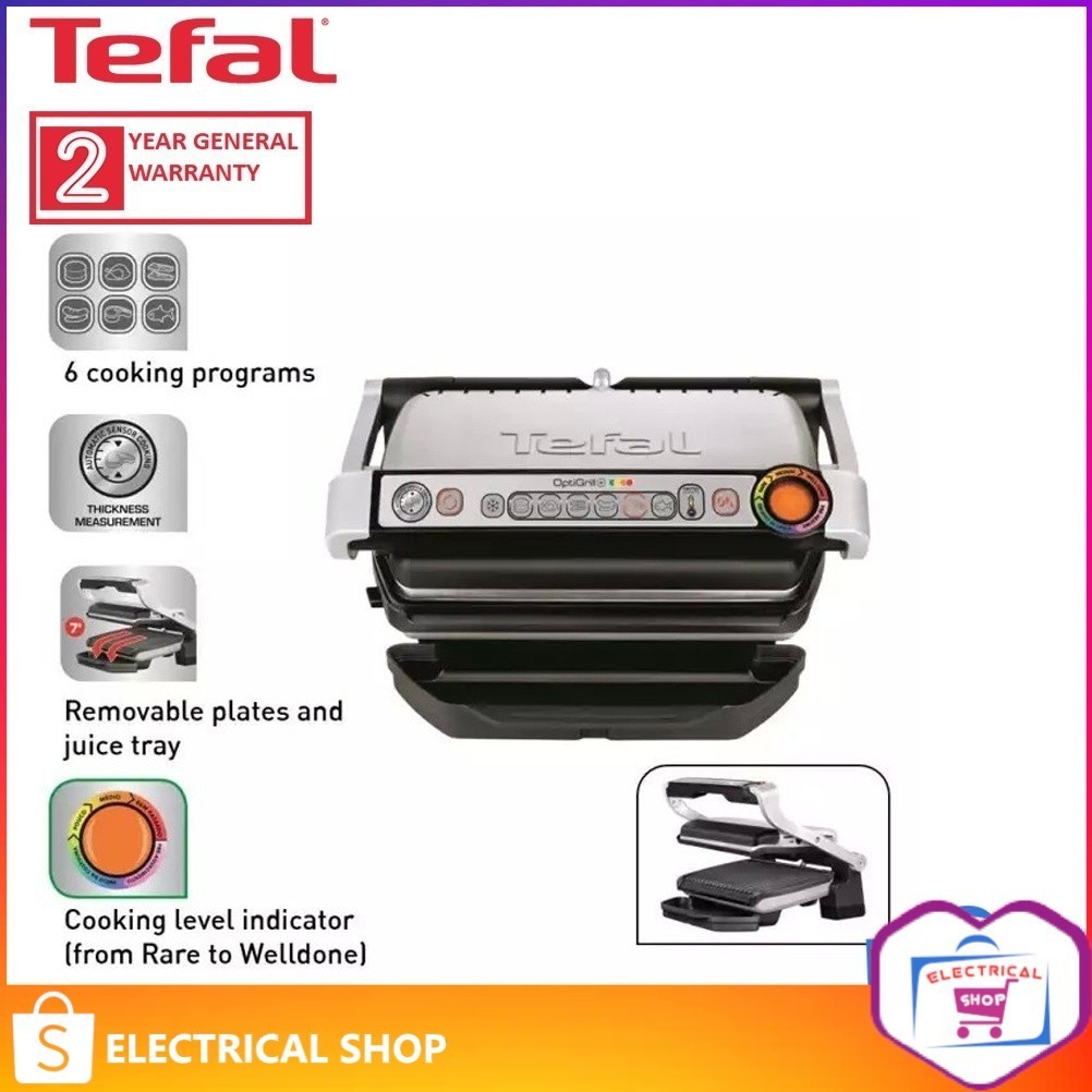 Tefal Stainless Steel Opti Grill Panini Press GC713