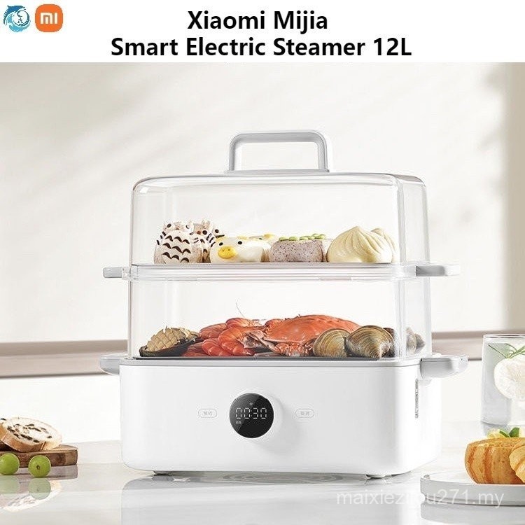 Xiaomi Mijia MI Smart Electric Steamer 12L Large Capacity MI Home Split Electric Cooker Soup Pot Multi-Function Electric Cooker Smart Cooking Pot LED Screen Display Steam Pot Cooke