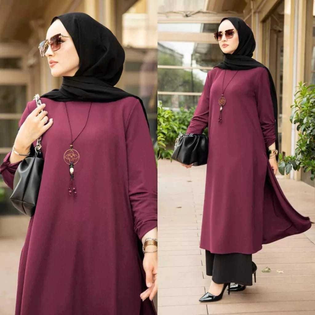 Quality Have Latest long tunic women premium airflow crinkle material 2024