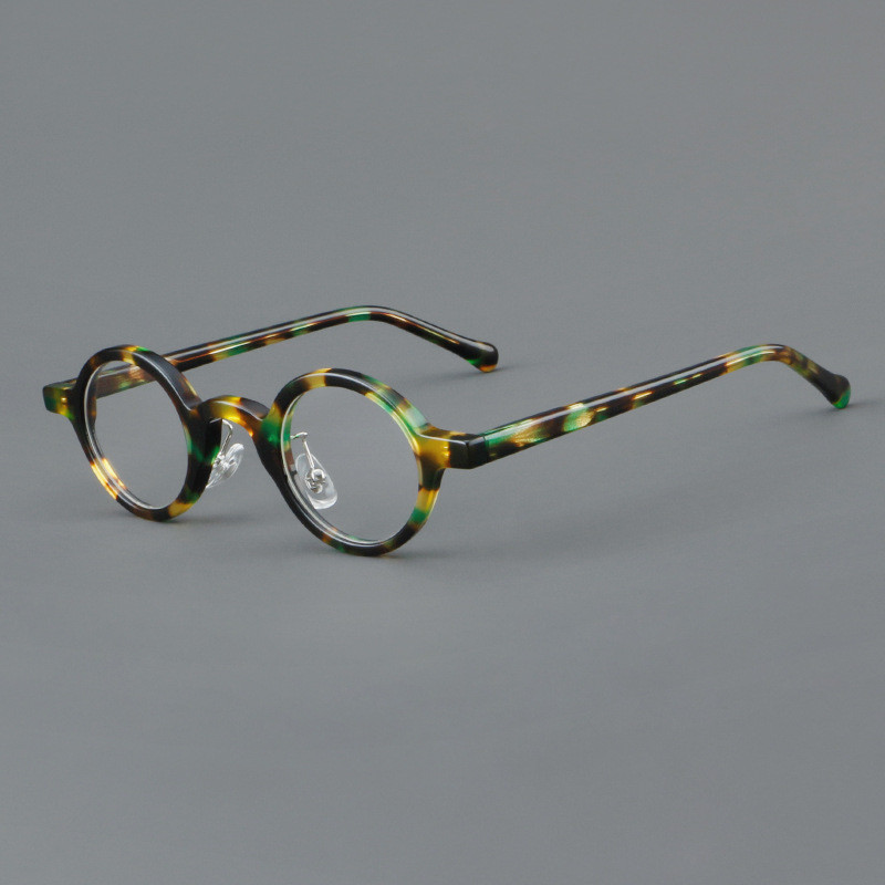 131mm Acetate Eyeglasses Frame Men Women Fashion Small Round Spectacles 5825