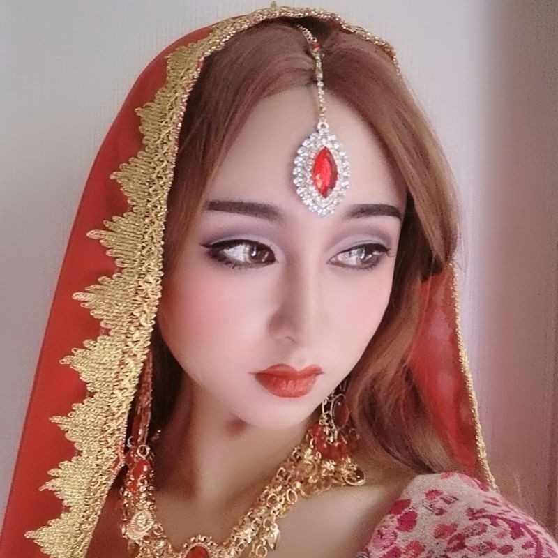 Indian Dance Accessories Women Belly Dance Veil Headdress Necklace Earrings Jewelry Suit Saree Forehead Diamond Cover Face Towel肚皮舞服装 饰品 zz889yk.my