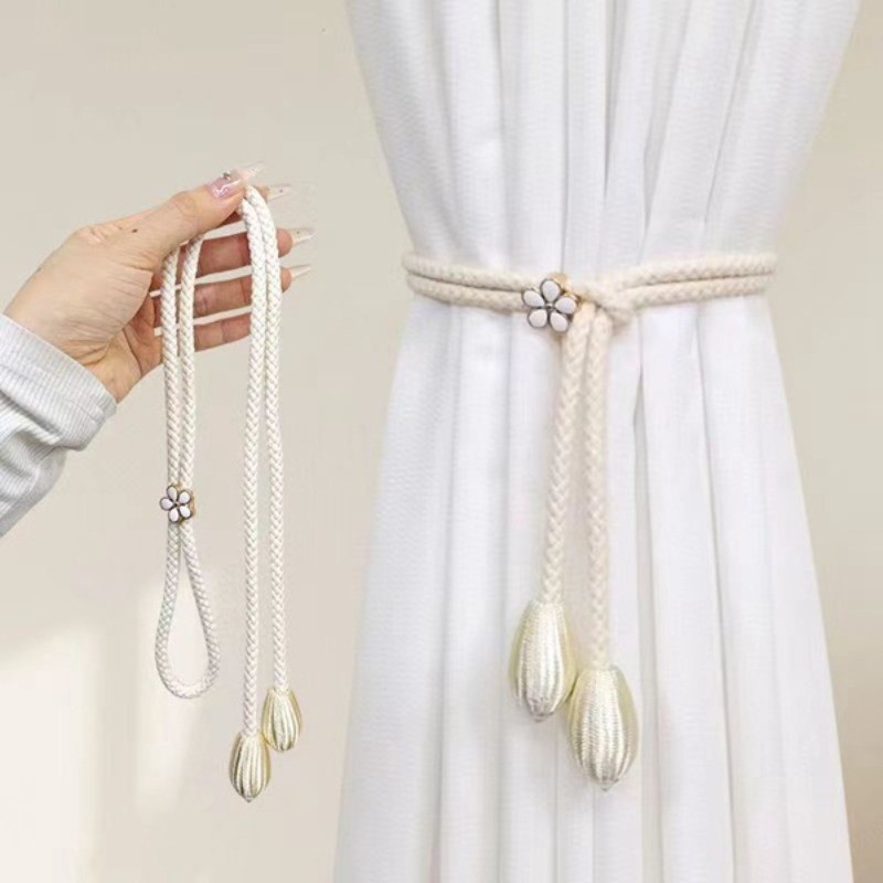 1Pcs Curtain Buckles Simple Pearl Straps Curtain Tying Rope for Home Curtain Decor Buckles