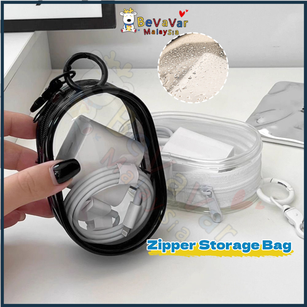 Bevavar Transparent Cable Storage Bag Portable Outdoor Travel Headset Charger Organizer Bag