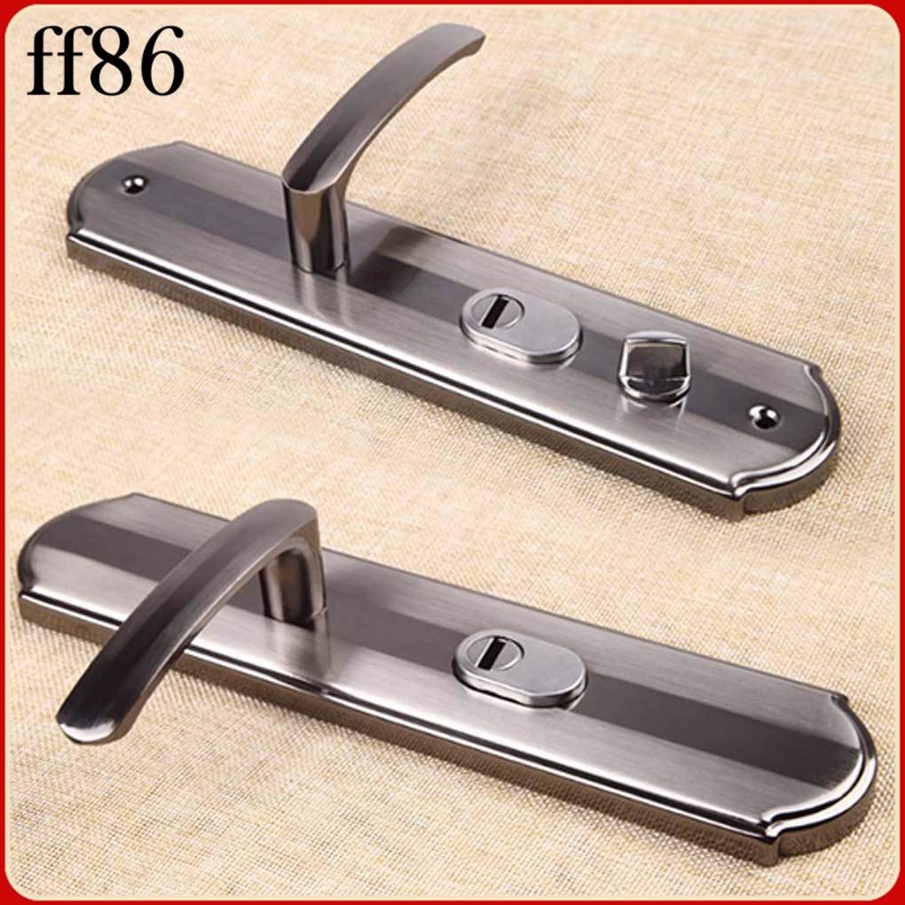 1/2/3/4/5 1 Pair Security Door Handle Entry Lever Stainless Steel Household Interior Replacement Lock Panel Conference Room Apartment