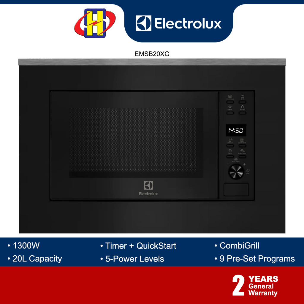 Electrolux Built-In Microwave Oven (60cm/20L) CombiGrill Microwave EMSB20XG / EMS2085X