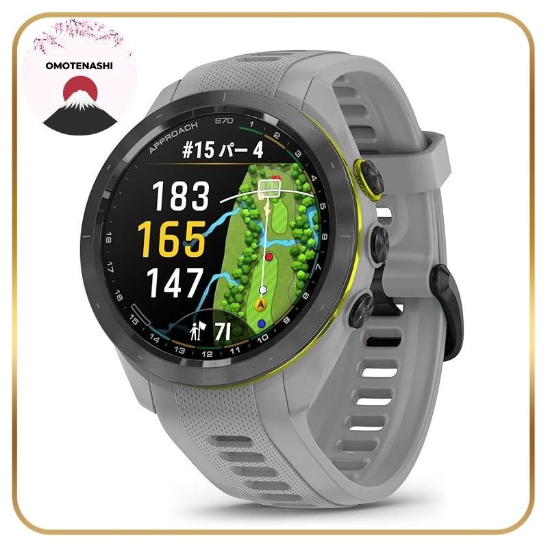 GARMIN Approach S70 42mm Gray AMOLED (organic EL) display Golf watch GPS map Suica compatible Virtual caddy 010-02746-21 [Japanese regular product]