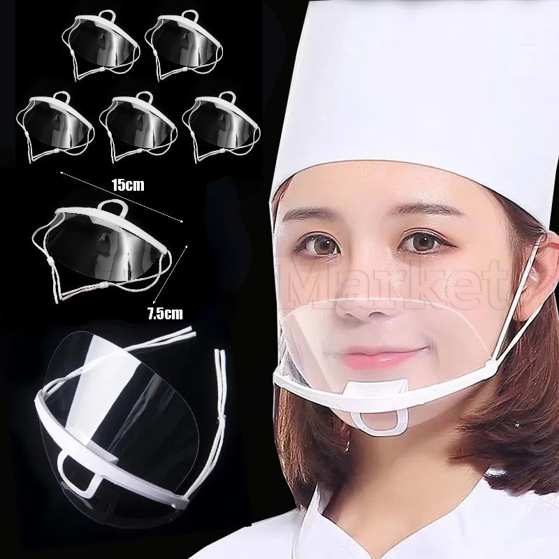 Clear Ear-hook Mask - Waiter Serving Mask - Working Protect Mask - Kitchen Cooking Mask - Anti-fog, Breathable, Eco-friendly, Reusable - for Home, Hospital, Hotel, Factory