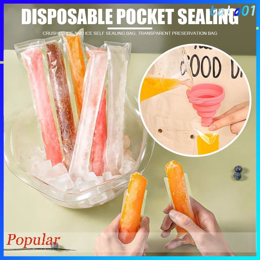 Ice Candy Pouch Tube Resealable Pop Freezer Yogurt Sticks Cream Maker Popsicle Yogurt Sticks