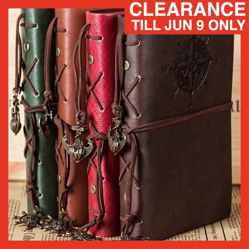 (WITH PENDANT) EW Pirate Diary Book Notebook Notepad Drawing Journal Sketch Book A5 A6 Buku Diari Nota 日记笔记本 MULTICOLOR
