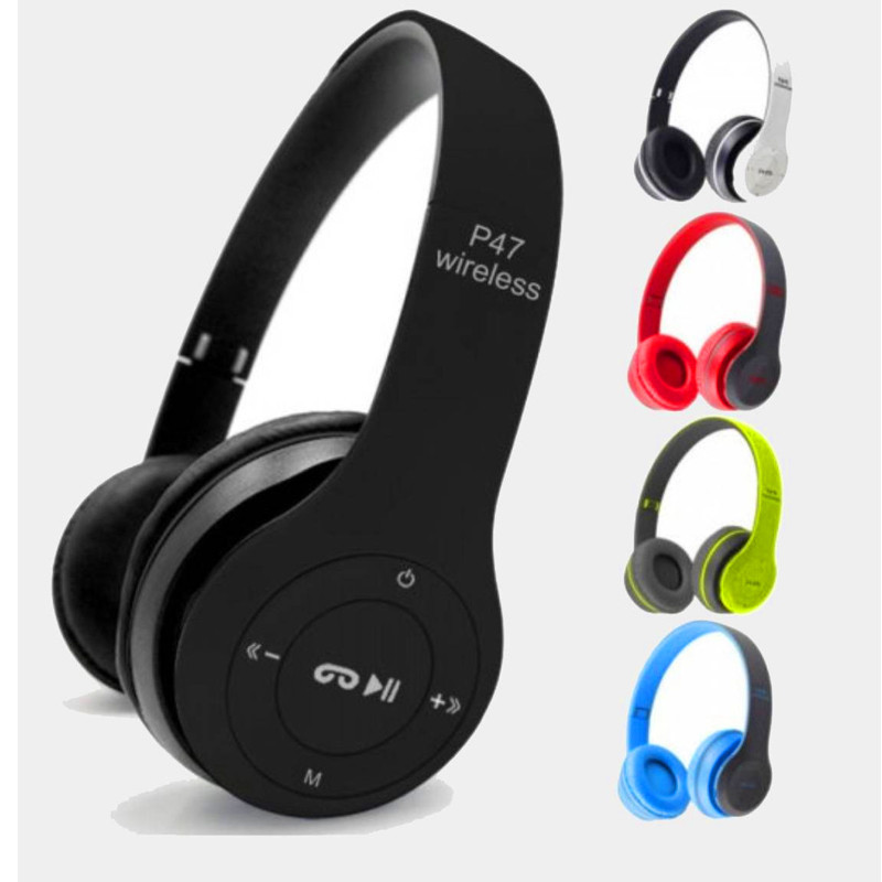 P47 Foldable Wireless Bluetooth 4.1 Stereo Music MP3 Player Headphone Headset with Button Control FM Radio