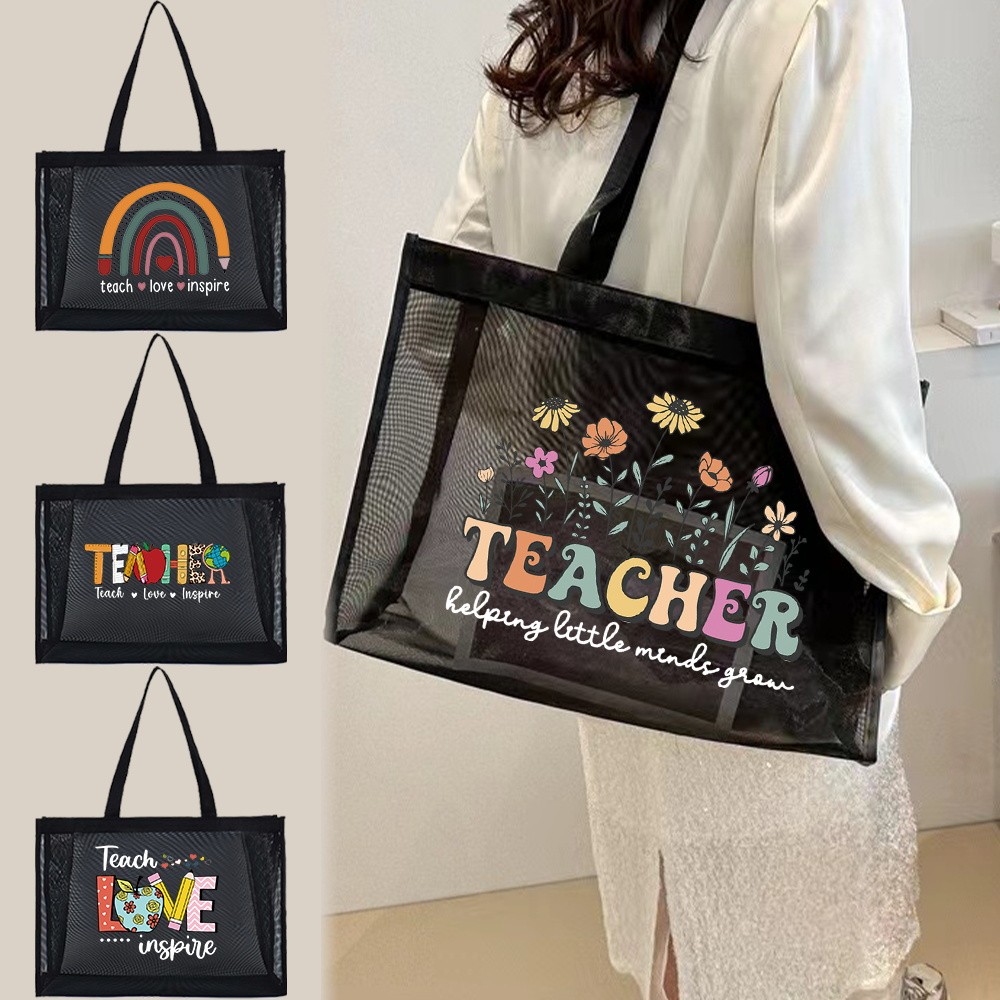 Gift Women Wallets Tote Bags Travel Storage Bags Large Capacity Handbag Organizer Grid Package Teacher Printing Series