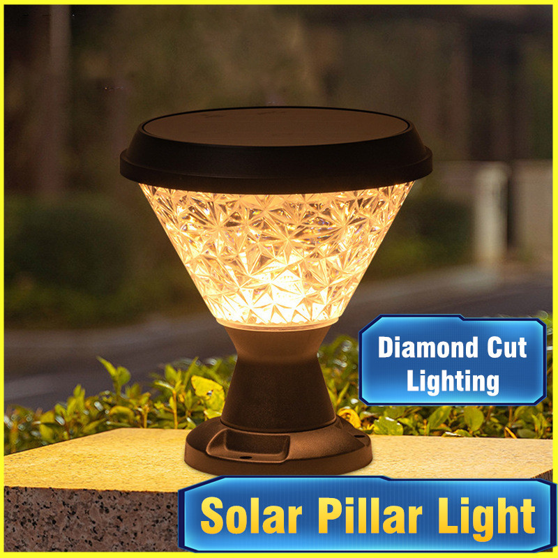 SolarTiger Lampu Solar Pillar Light Waterproof Outdoor Lighting 3 Colours for House Rumah Garden