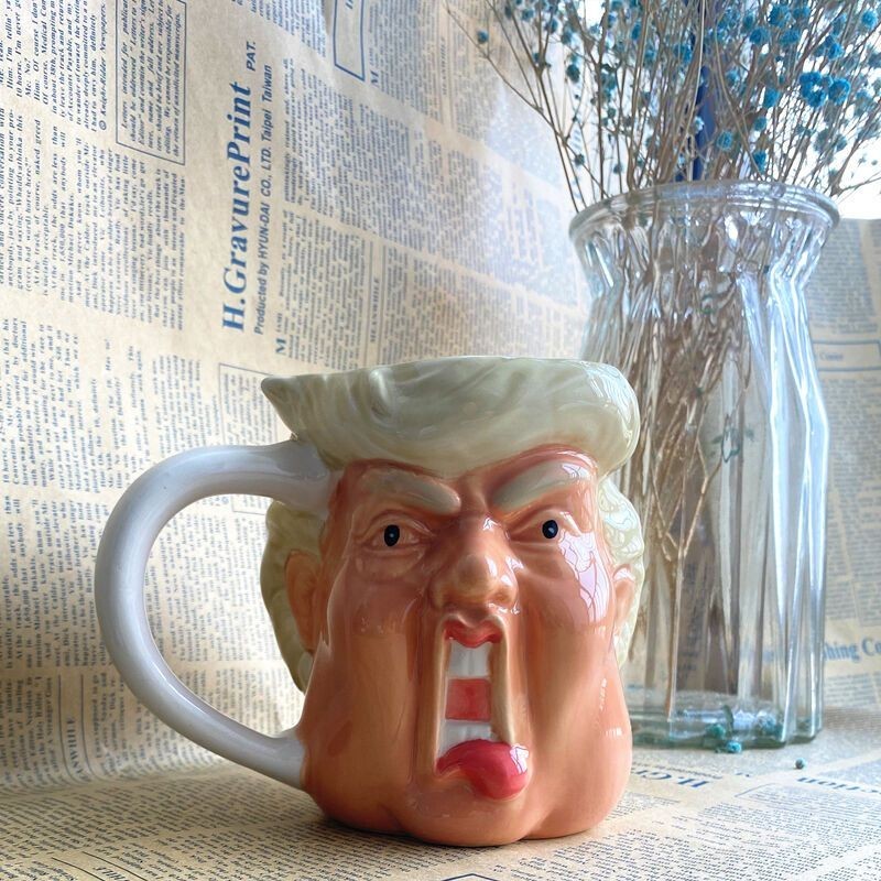 Creative Unique Cute Trendy Funny Coffee Cup Office Dormitory Mug Handy Cup Trump Spoof Water Cup
