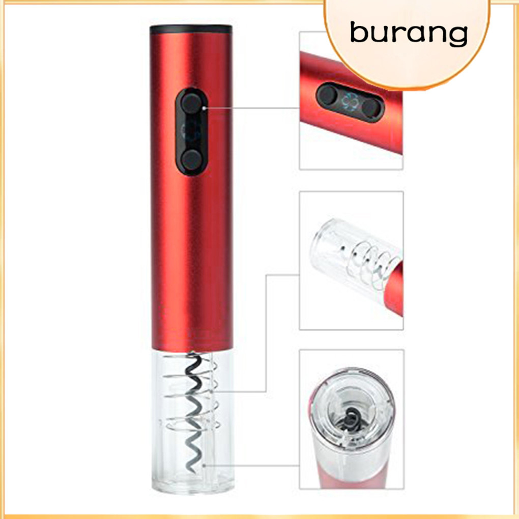 【Buran】Wine Electric Opener Cordless Cockscrew Battery Powered Popper Bottle Remover Out Tool Foil Cutter