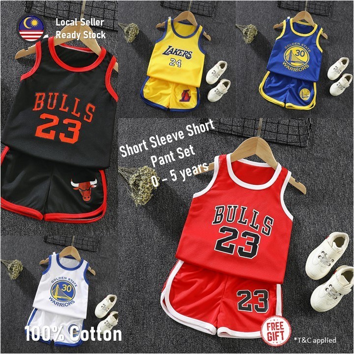 ? Baju Bayi Baby Clothing Kanak Infant Kid Boy Girl Set Pendek Sleeveless Short Basketball Sport Sukan football singlet