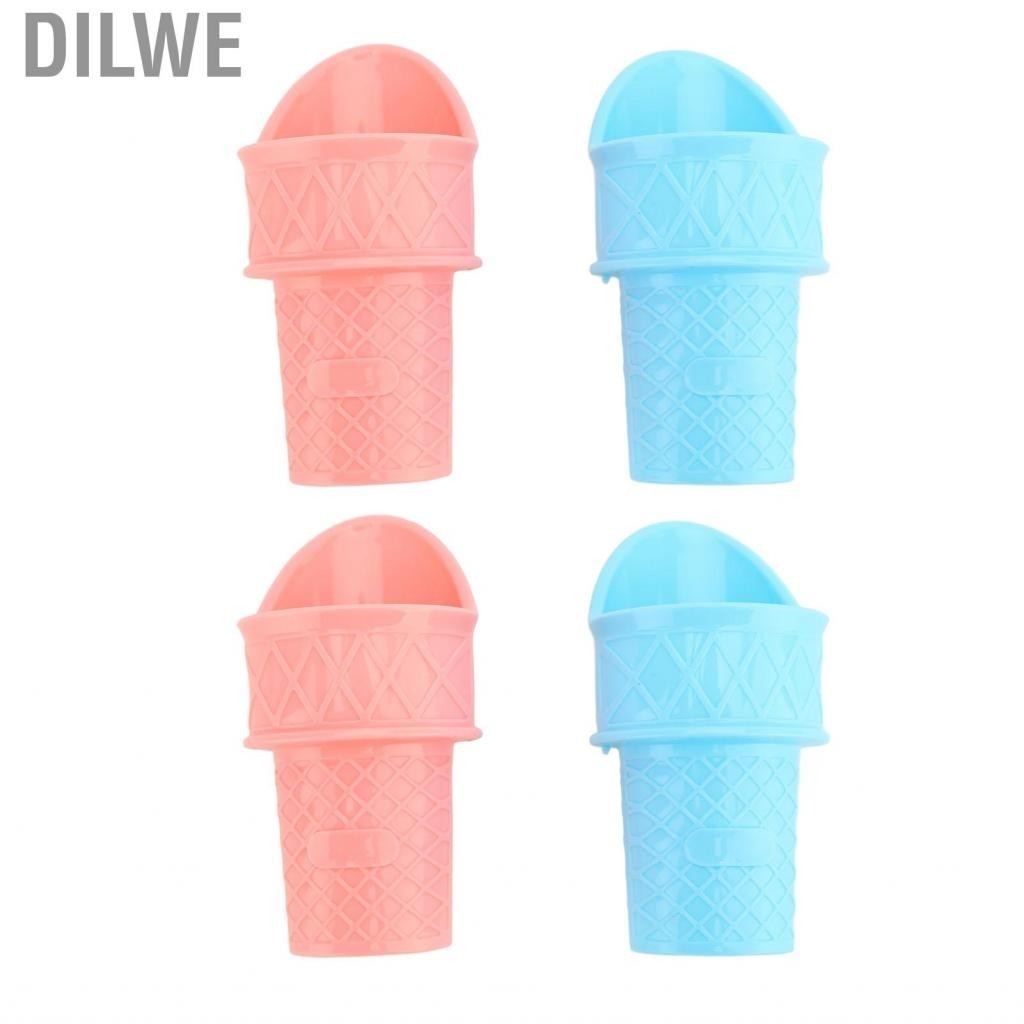 Dilwe Ice Cream Cone Scoop  4pcs Stand Upright Reusable Mini Cones Dishwasher Safe for Kitchen