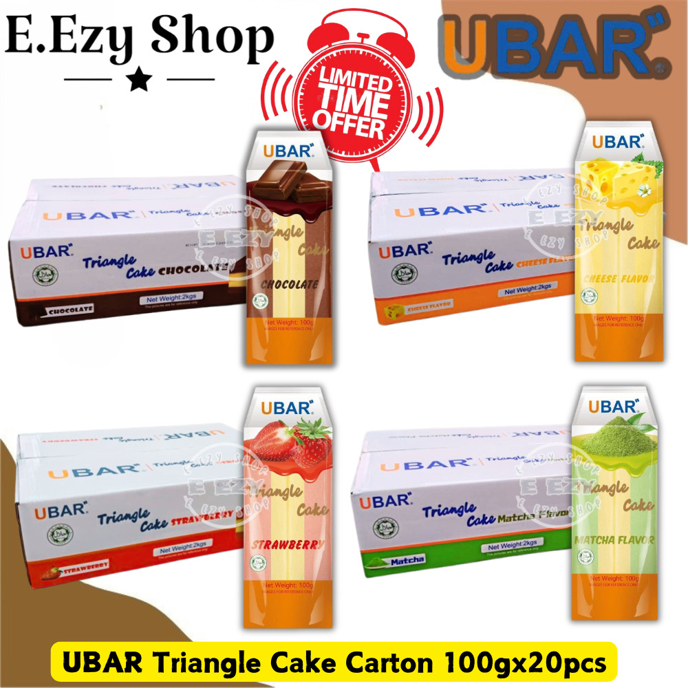 Ubar Triangle Cake Carton 100g x 20PCS Chocolate / Strawberry / Cheese / Matcha