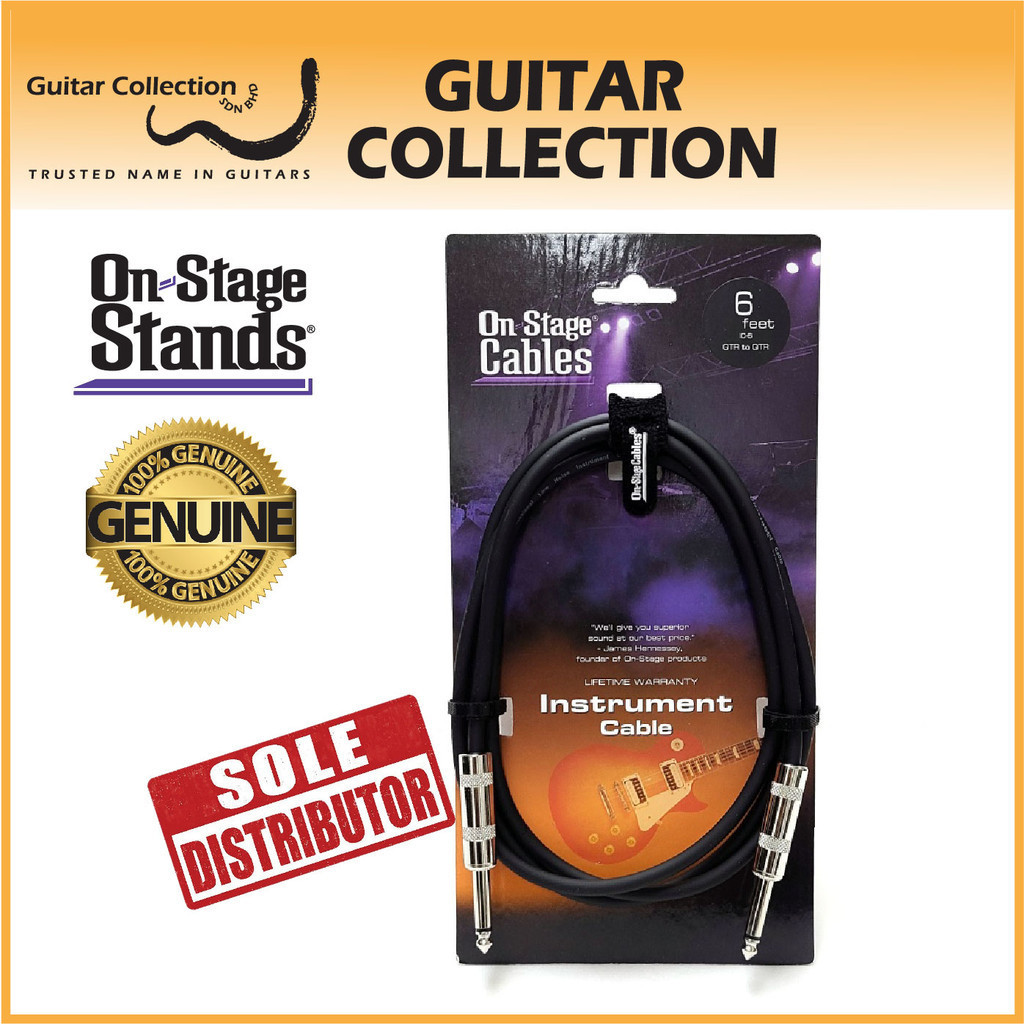 On Stage IC-6 Guitar / Instrument Cable | 6ft / 1.8m (QTR - QTR)