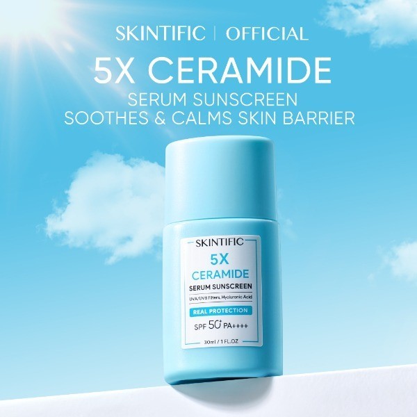 SKINTIFIC Sunscreen 5x Ceramide Serum Sunscreen Stick SPF50 PA++++ Skincare Sunscreen Skin Barrier (30ml)