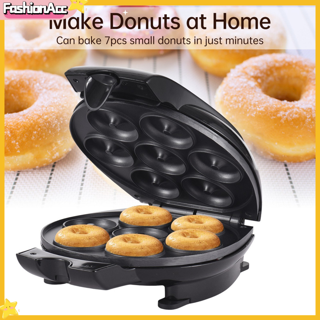 FA|  Electric Donut Maker Mini Donut Maker Tool Electric Mini Donut Maker 7-hole Non-stick Design User-friendly Dishwasher Safe 700w Small Donut Machine Us Plug for Southeast