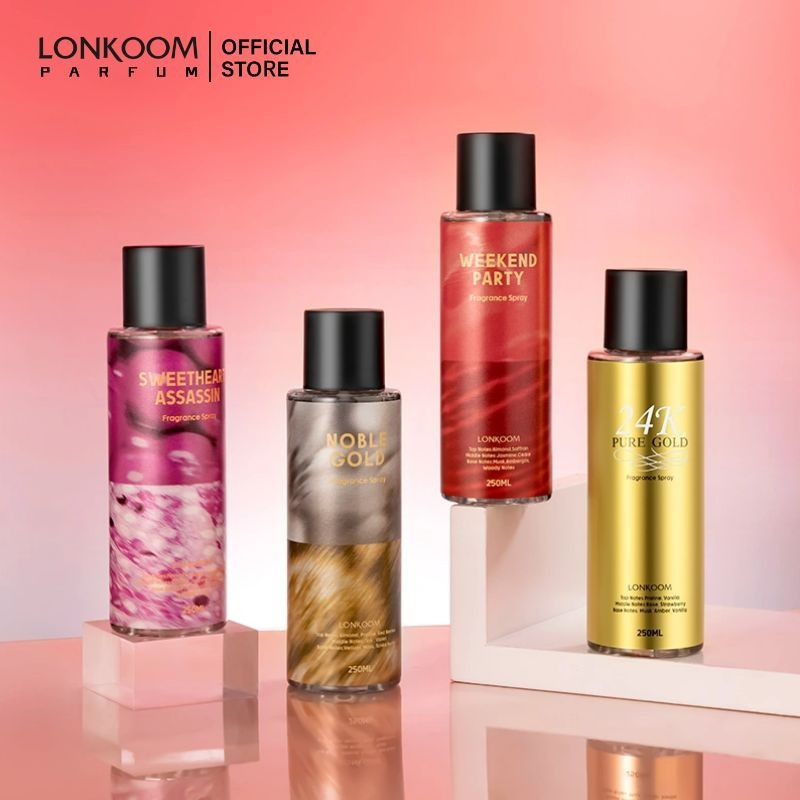 LONKOOM Fragrance Spray Sweetheart Assassin/24K Gold/Noble Gold/Weekend Party Long-Lasting Fresh Air (250ml)