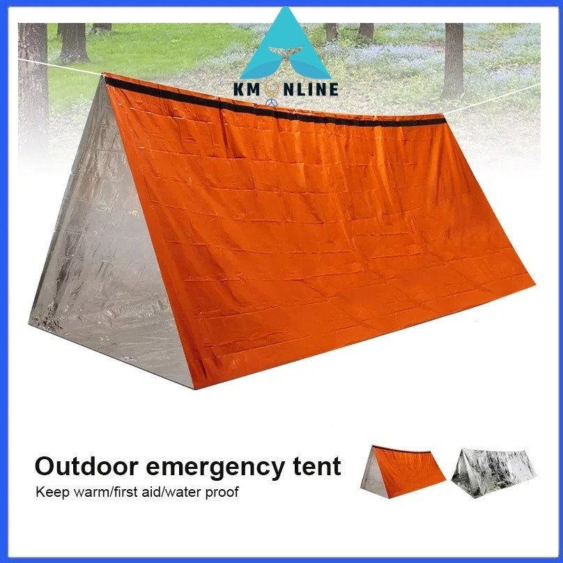 Emergency Tent Durable Waterproof Tube Tent Survival Shelter Lightweight Thermal Insulated Blanket Hiking Camping