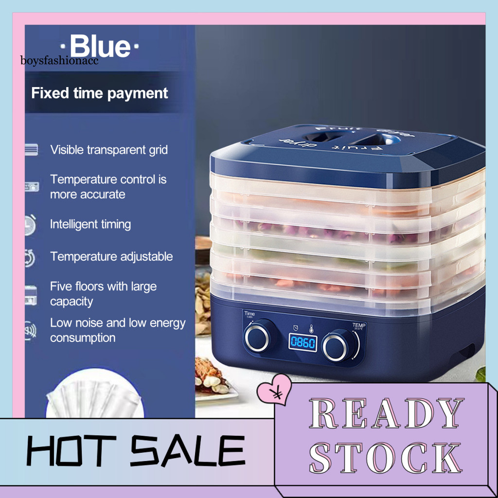 BF Dry Fruit Machine Hot Air Food Dryer Electric Food Dehydrator with Timer and Capacity Bpa-free Temperature Adjustable Stackable Tray Uk Plug Ideal for Preserving Food